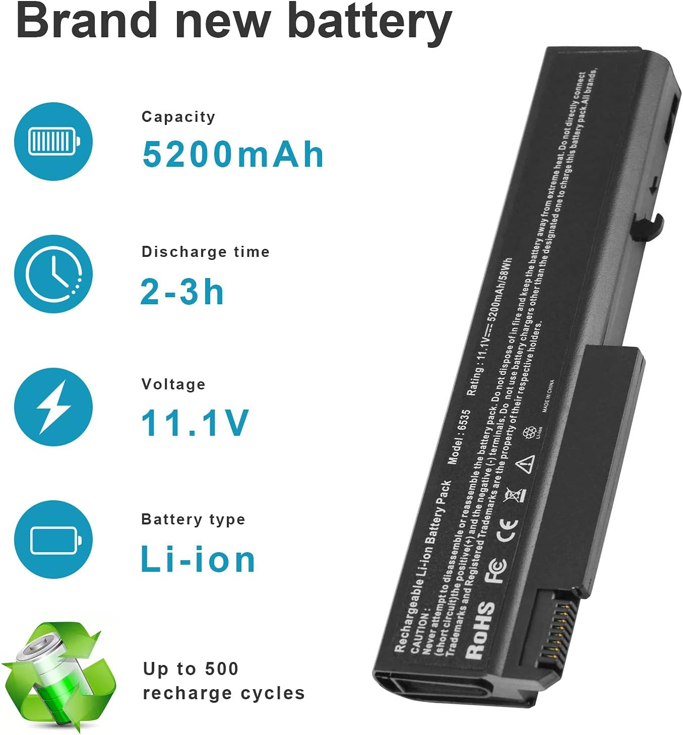 Fancy Buying 482962-001 486296-001 HSTNN-UB69 Batería compatible con HP EliteBook 8440P 6930P 8440W ProBook 6440B 6445B 645B 6540B 6550B 6555B