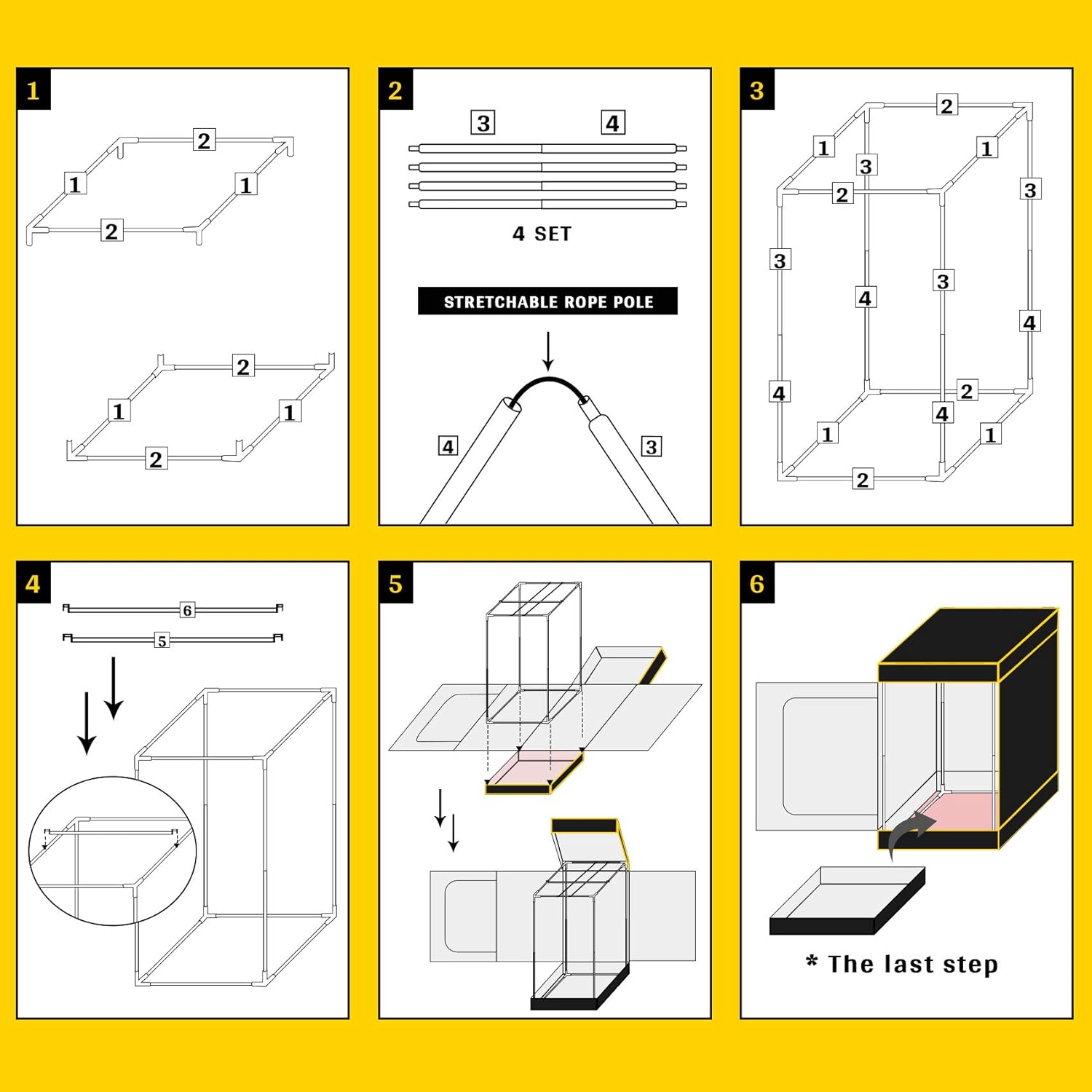 VTH – Tienda de cultivo hidropónico Mylar resistente al agua, 24 x 24 x 48 pulgadas, reflectante, para jardín, habitación oscura con ventana de