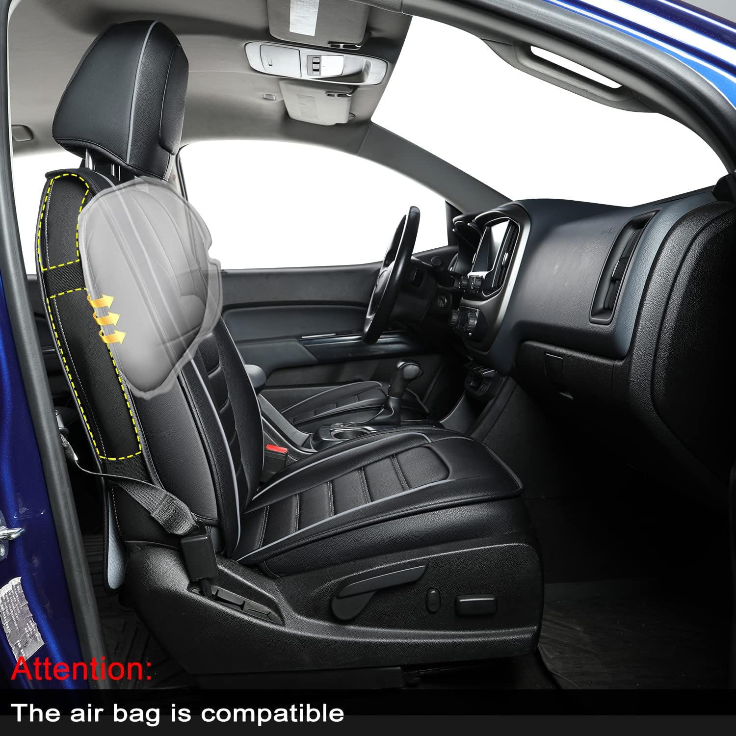 LUCKYMAN CLUB Colorado Fundas de asiento R02-K2, aptas para Chevy 2015-2022 Colorado Crew Cab Z71 LT ZR2 camión de trabajo con cuero sintético