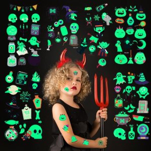 CARGEN Tatuaje temporal de Halloween para niños, 20 hojas, 268 patrones, decoraciones divertidas para fiestas de Halloween, suministros pequeños y CARGEN Tatuaje temporal de Halloween para niños, 20 hojas, 268 patrones, decoraciones divertidas para fiestas de Halloween, suministros pequeños y