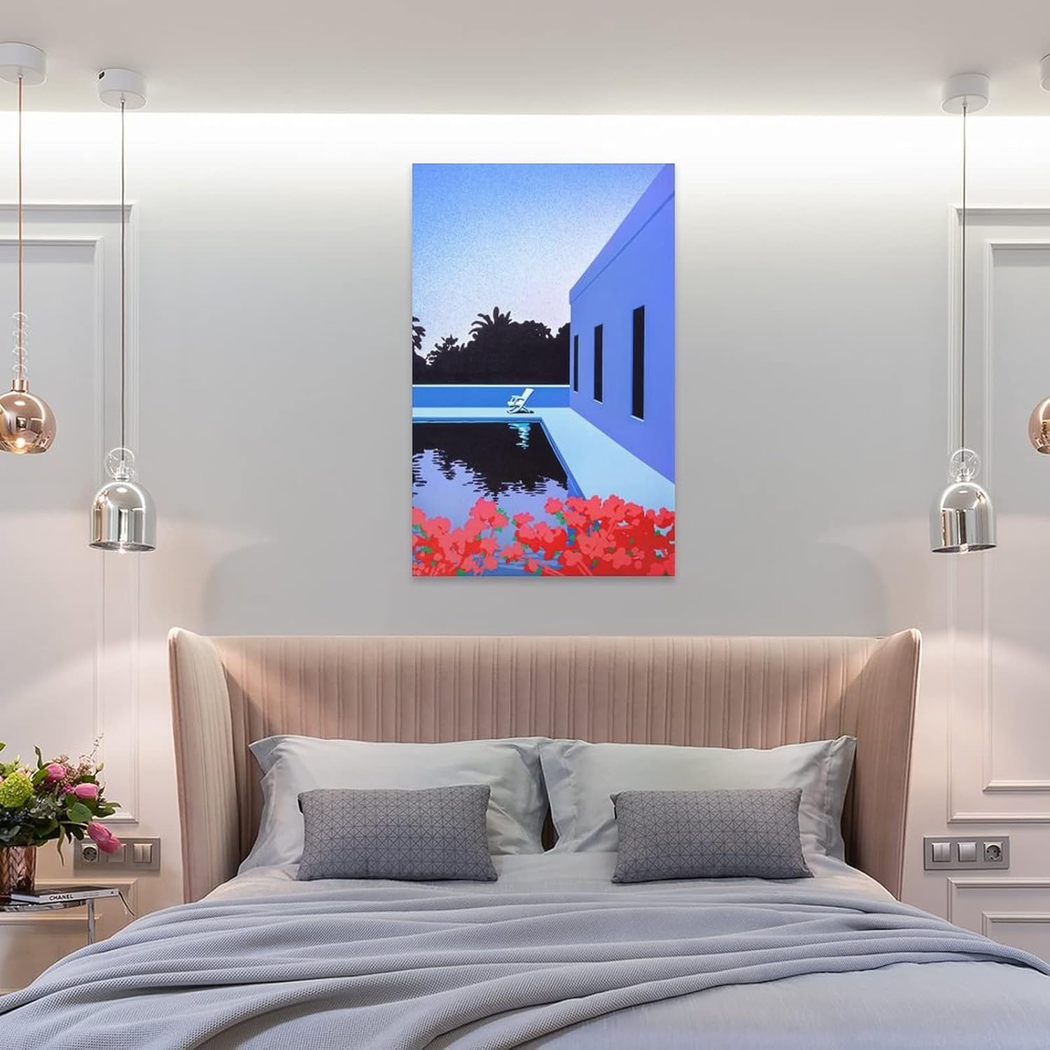 Hiroshi Nagai – Arte de pared – Pinturas de paisajes tropicales modernos y surrealistas, póster de 2 obras de arte, póster impreso para pared,