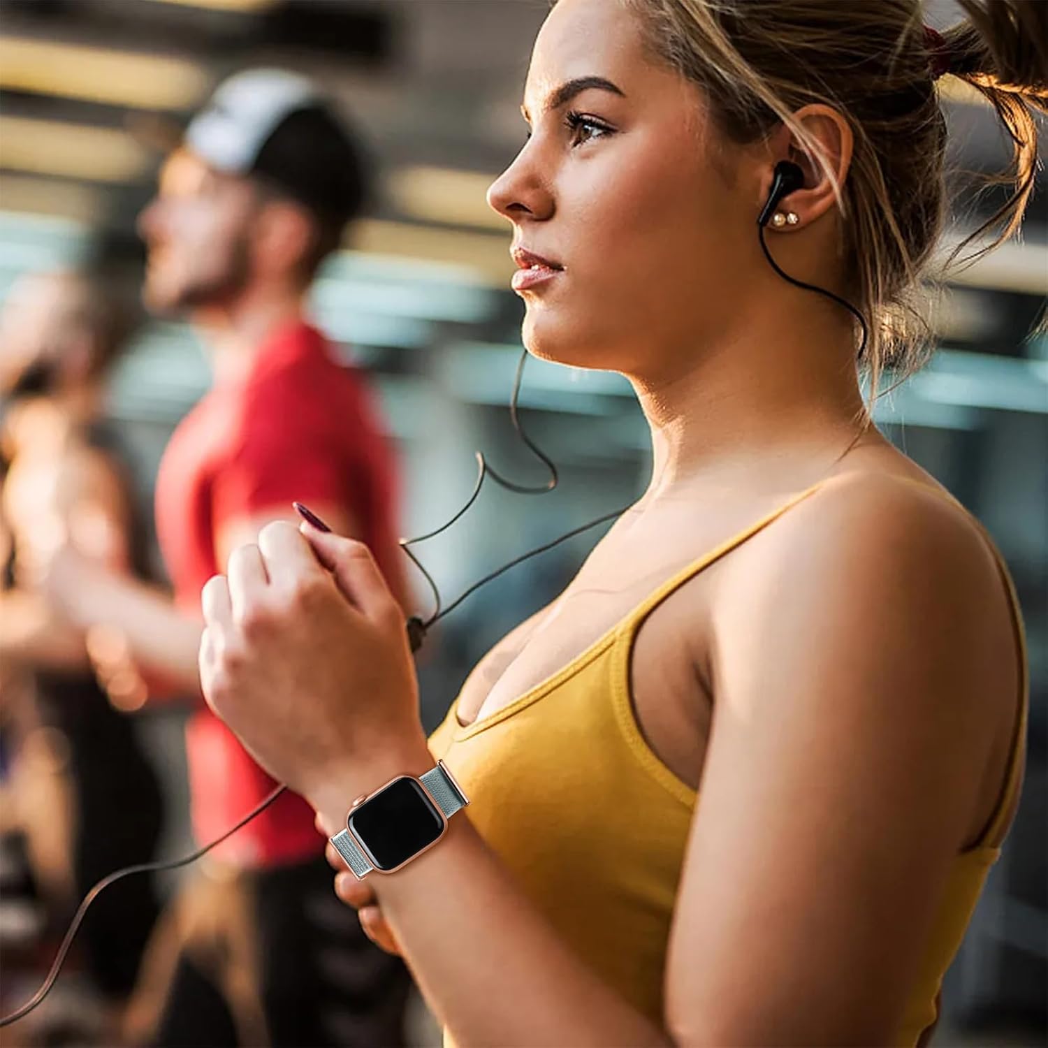 OHOTLOVE Correa de nailon compatible con Apple Watch Band de 1.496 pulgadas, 1.575 pulgadas, 1.614 pulgadas, 1.654 pulgadas, 1.732 pulgadas, 1.772