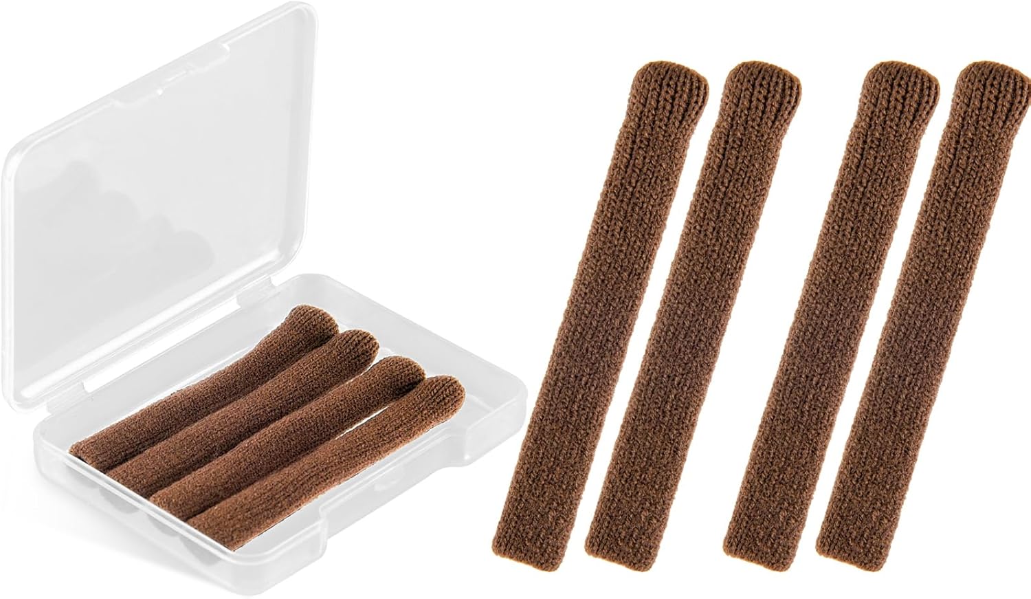 Cojines de oído para gafas, tejido suave, de algodón, retenedor, puntas de templo, manga antideslizante, elástica, comodidad, Marrón