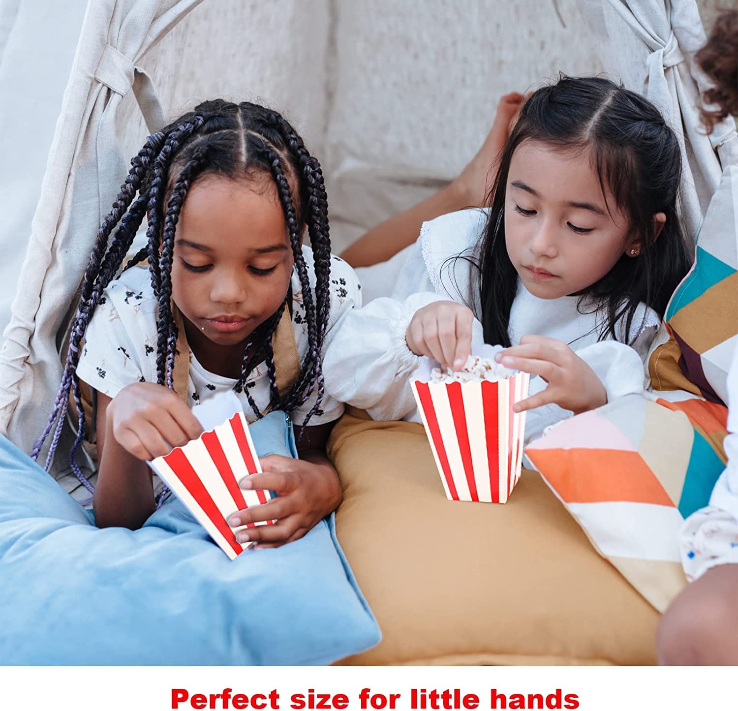 100 cajas pequeñas para palomitas de maíz para noche de cine, contenedores individuales para dulces, bolsas de palomitas de maíz para fiestas,