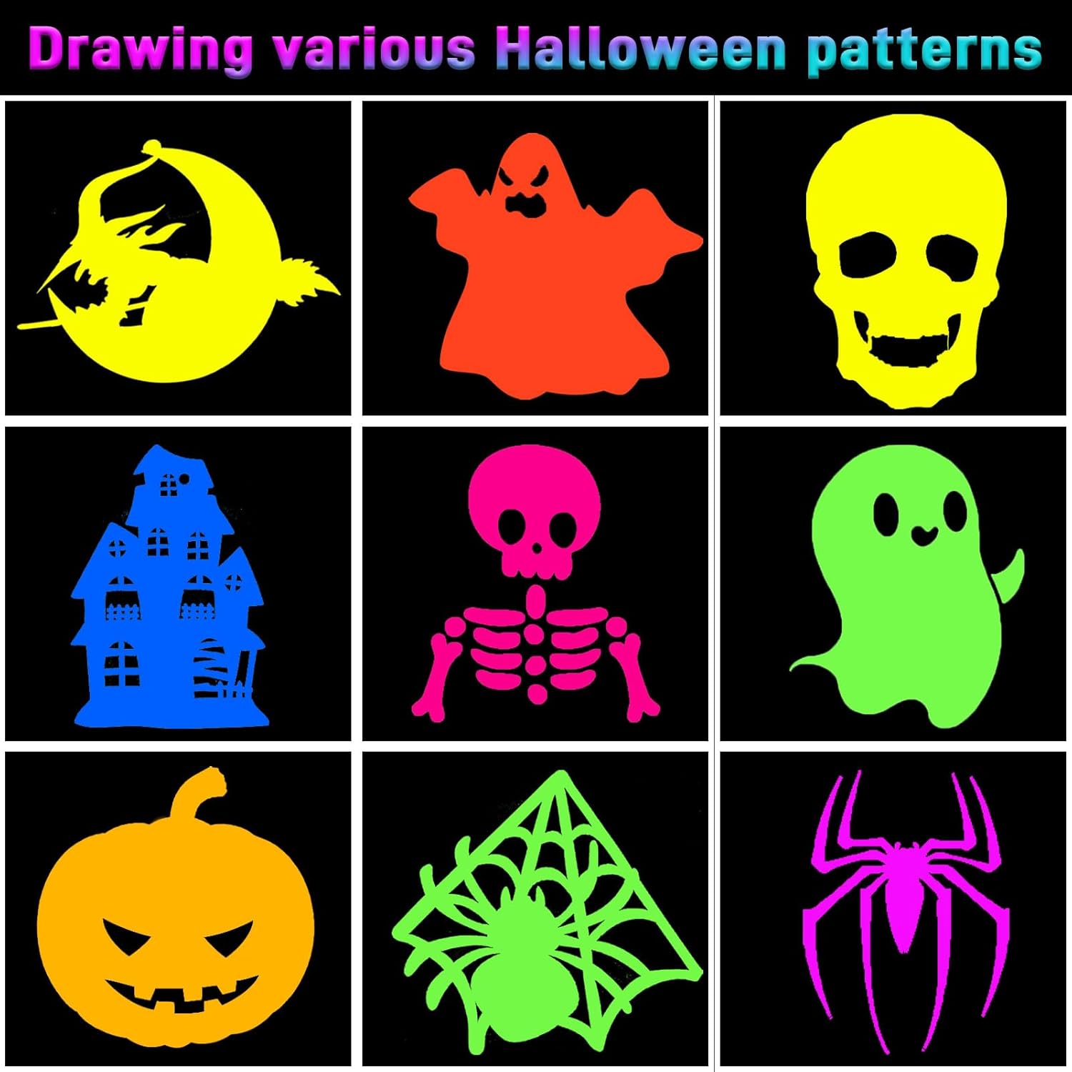 Pintura que brilla en la oscuridad que brilla con luz negra UV, pintura facial para Halloween, accesorios de neón, pintura facial que brilla en la