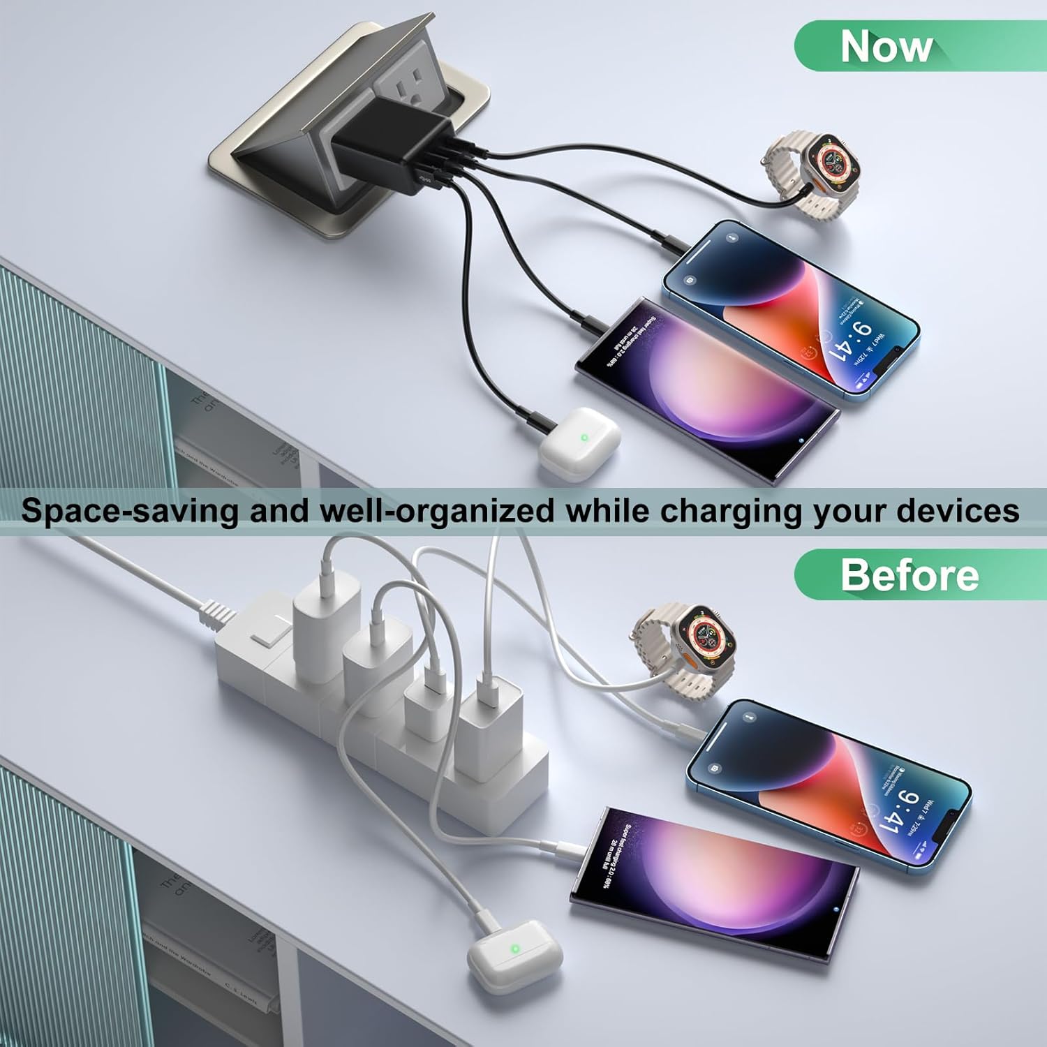 Paquete de 3 bloques de cargador USB C, cargador rápido de 40 W, 4 puertos, 20 W, bloque de carga tipo C, cargador de pared USB de 3.1 A, doble