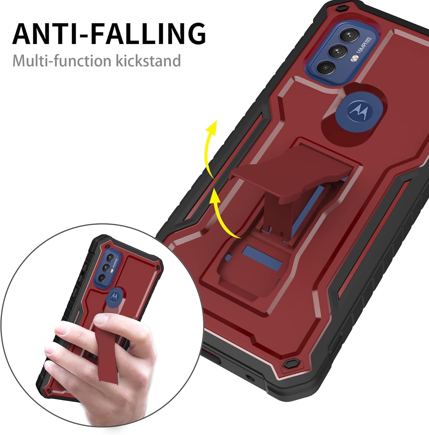 DUOPAL Funda para Motorola Moto G Play 2023  Pure Case, protección de grado militar a prueba de golpes con protector de pantalla HD de vidrio