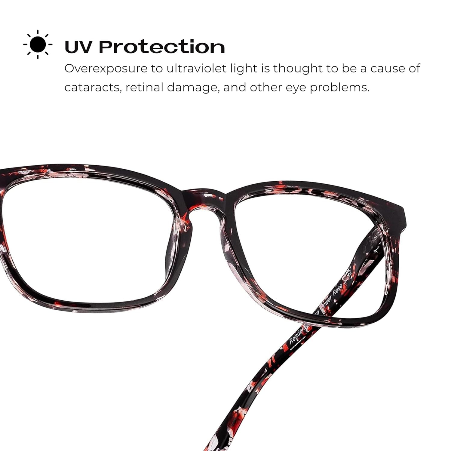 Readerest Lentes de lectura con bloqueo de luz azul (tortuga rosa, aumento de 0.00), anteojos para computadora con lente reflectante fina,