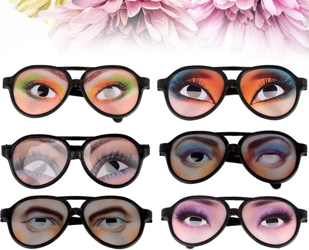 TOYANDONA Divertidos gafas de disfraz de ojos para Halloween, accesorio de fiesta del día de los tontos, 8 piezas (patrón aleatorio)
