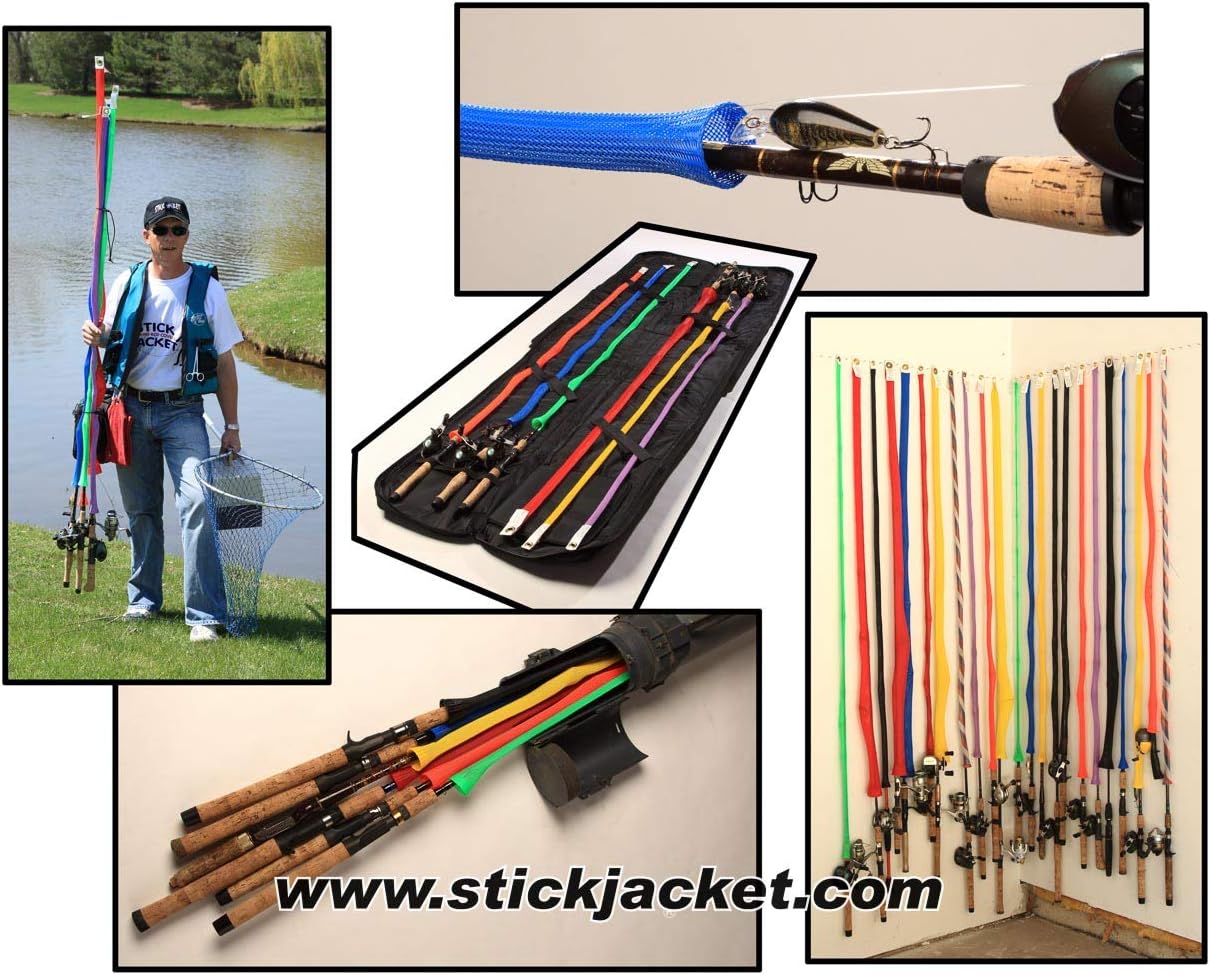 RITE-HITE Orin Briant Stick Jacket Caña de Pesca Cubierta  Chaqueta de caña de pescar  viene en una variedad de colores mantiene tu caña segura y