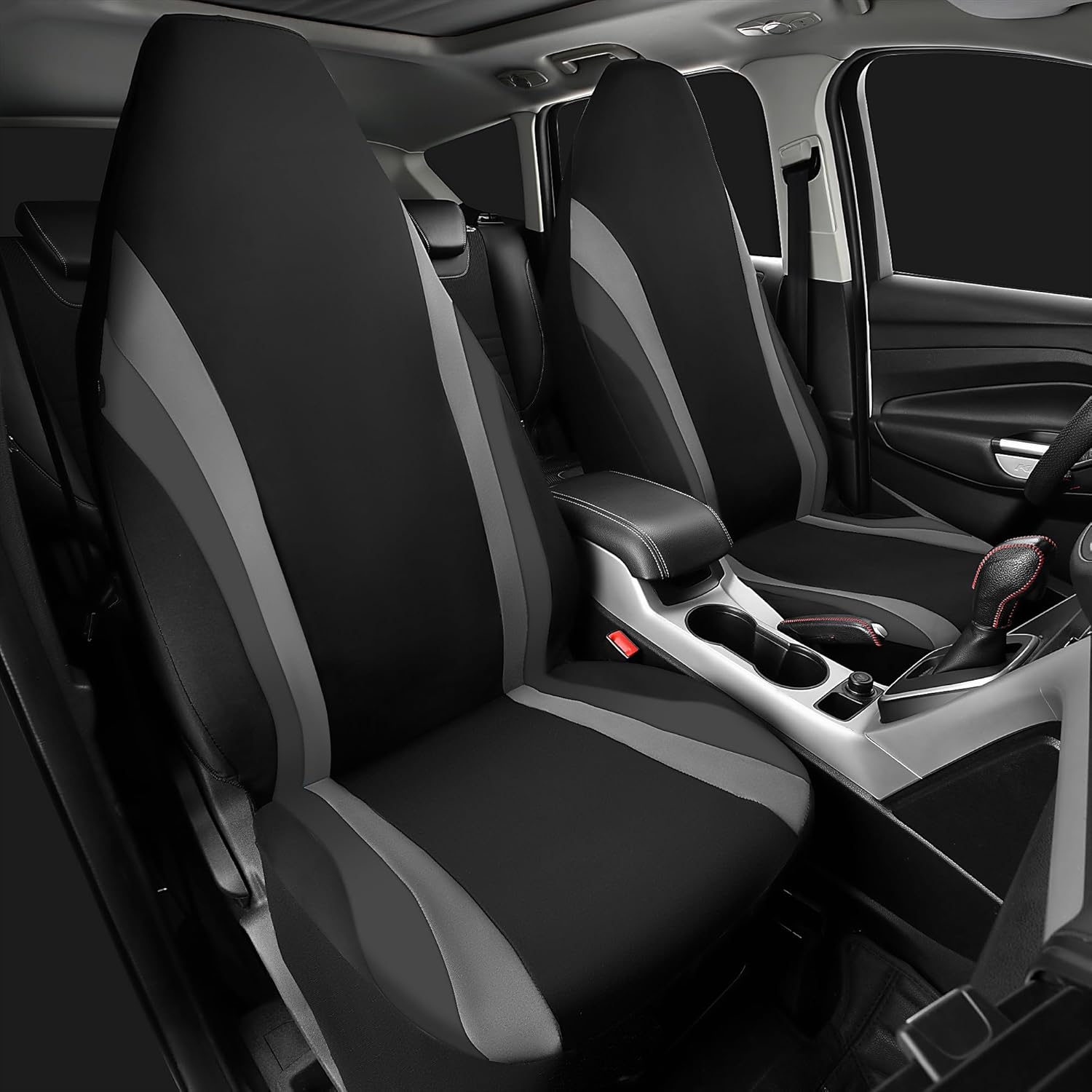 CAR PASS AquaShield – Fundas de asiento de automóvil impermeables de neopreno solo para asientos delanteros, funda de asiento de cubo de respaldo