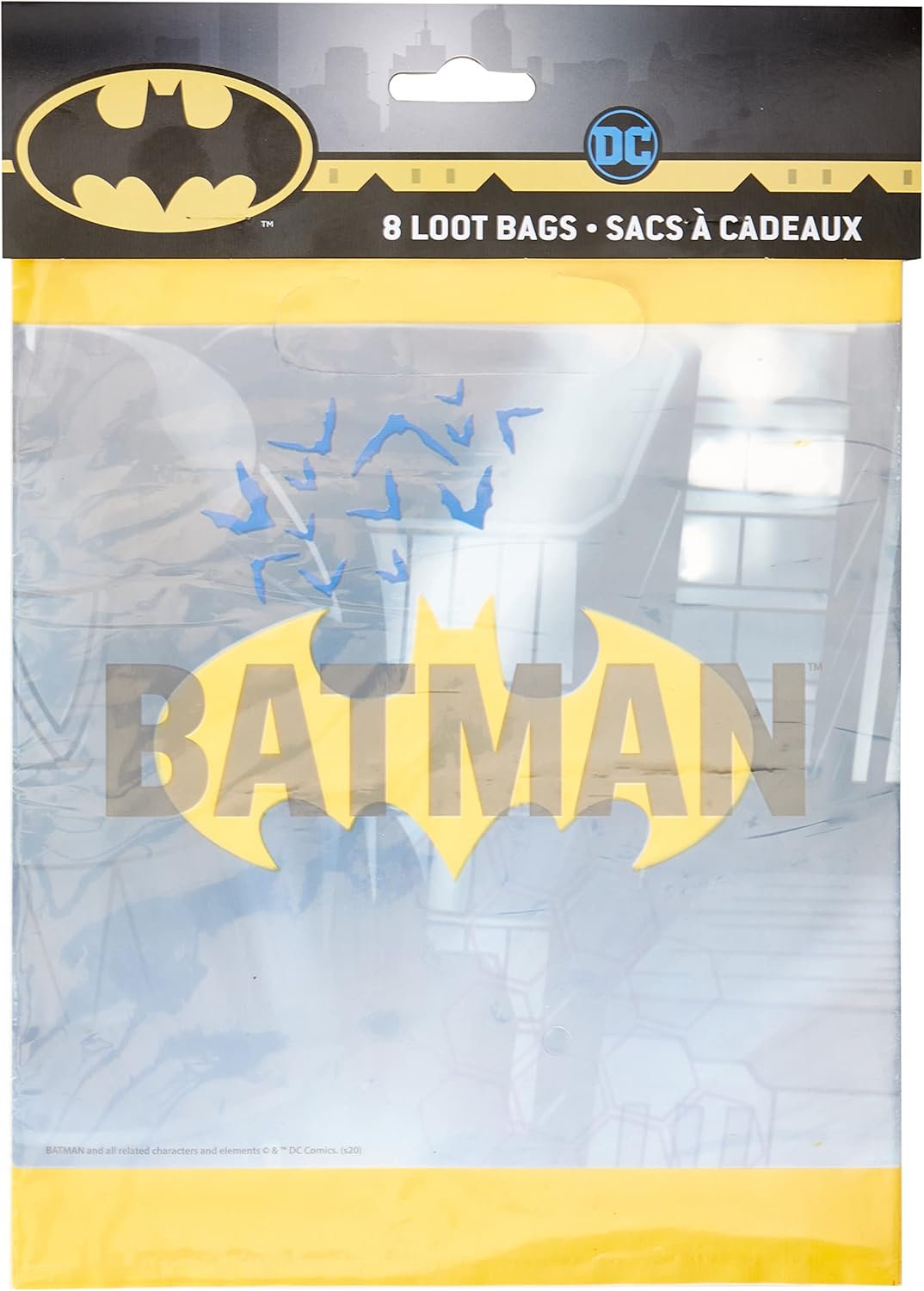 Batman – Bolsas de botín multicolor (paquete de 8), accesorio de superhéroe definitivo para cumpleaños y celebraciones