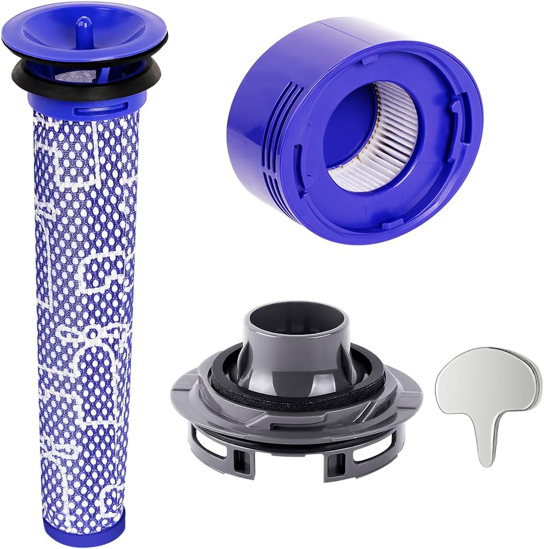 WuYan Piezas de repuesto para aspiradora Dyson V7 V8, 1 Motor Real Cover 1 HEPA Post-Filter y 1 Kit de filtros de vacío de prefiltros.