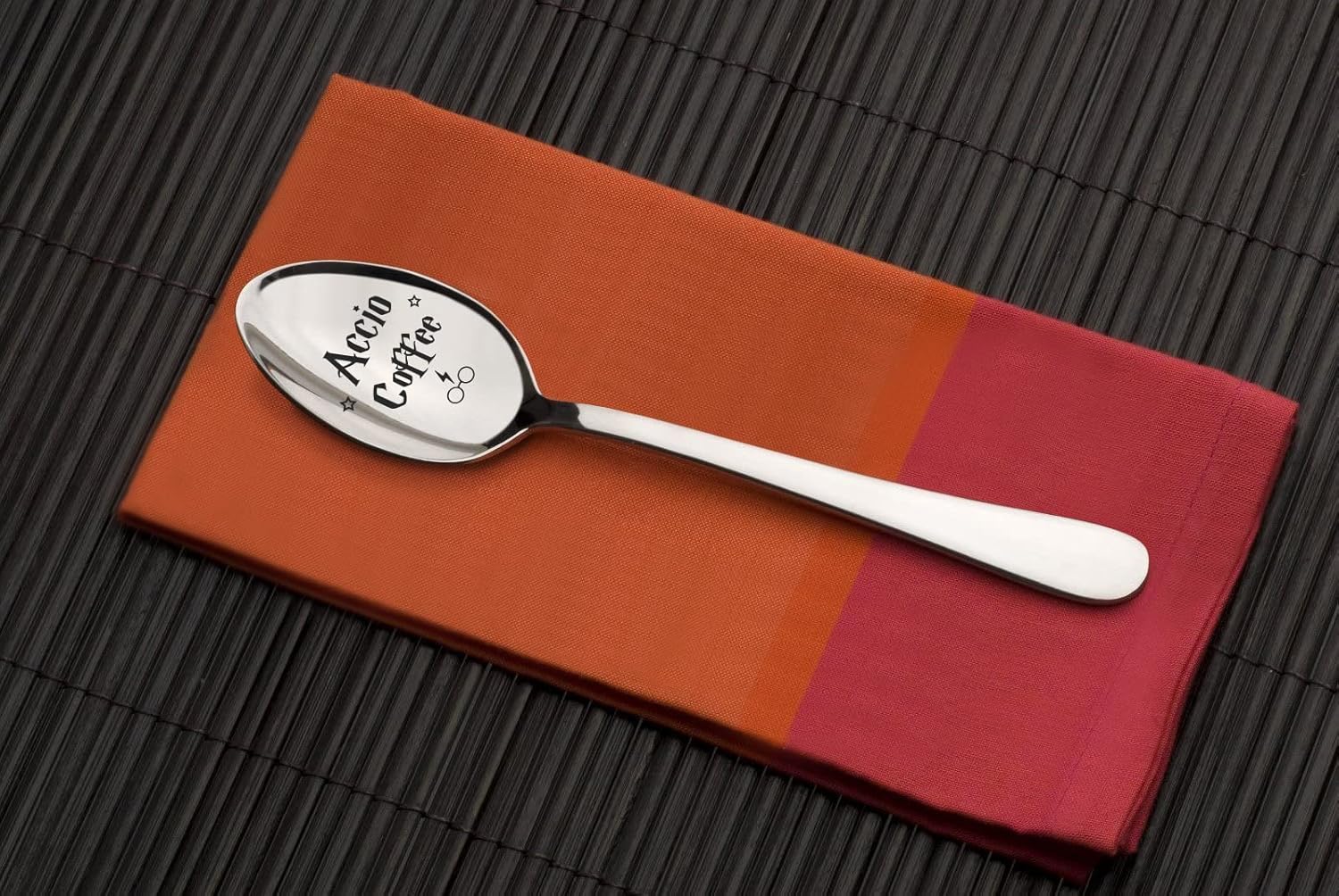 Ptzizi Funny Accio Coffee – Cuchara de café de acero inoxidable grabada para los amantes del café y el té, amantes de los libros, amigos fanáticos
