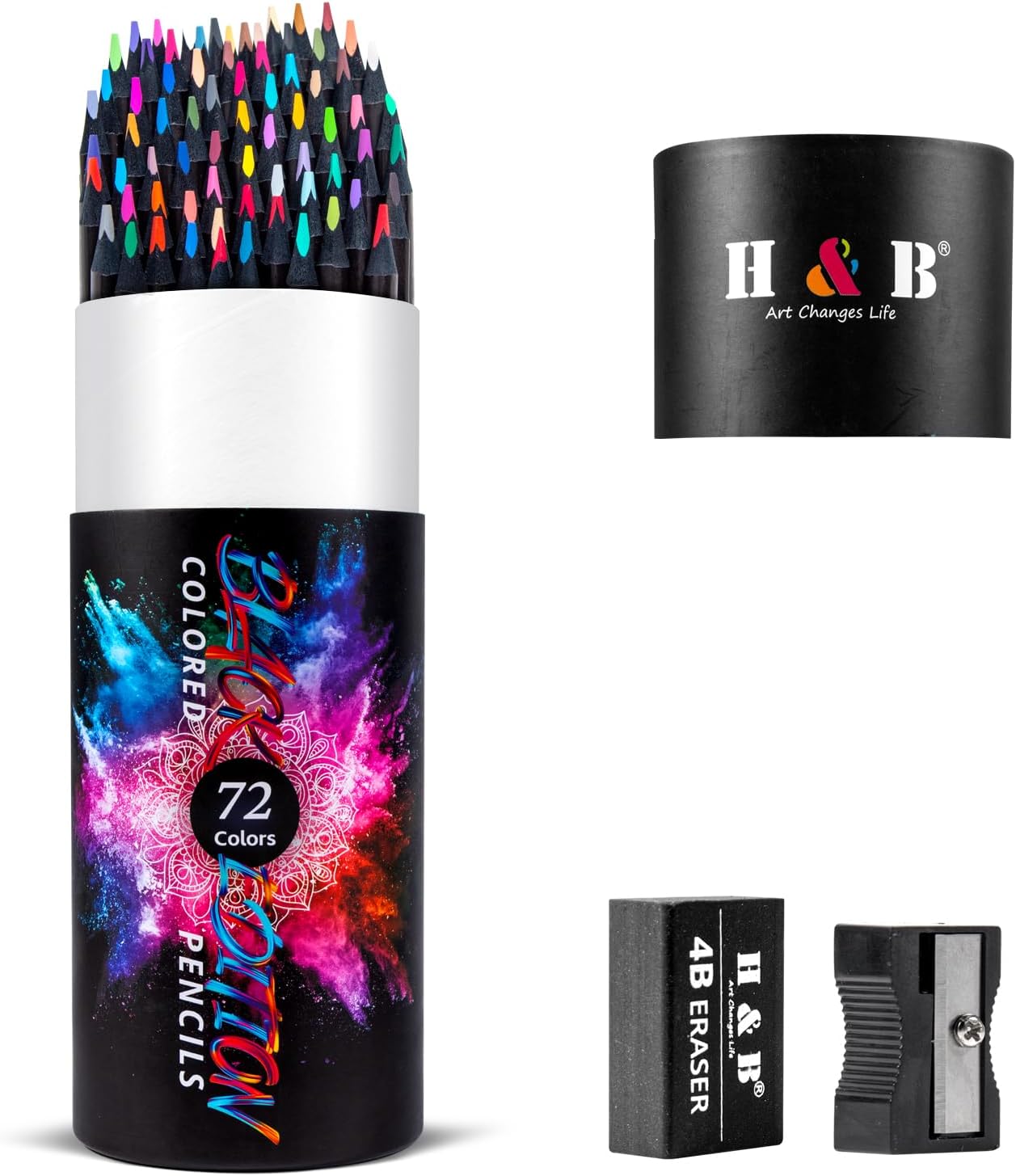 Juego de lápices de colores con borrador y sacapuntas, perfecto para dibujar y colorear, núcleos suaves a base de aceite, ideales para adultos,