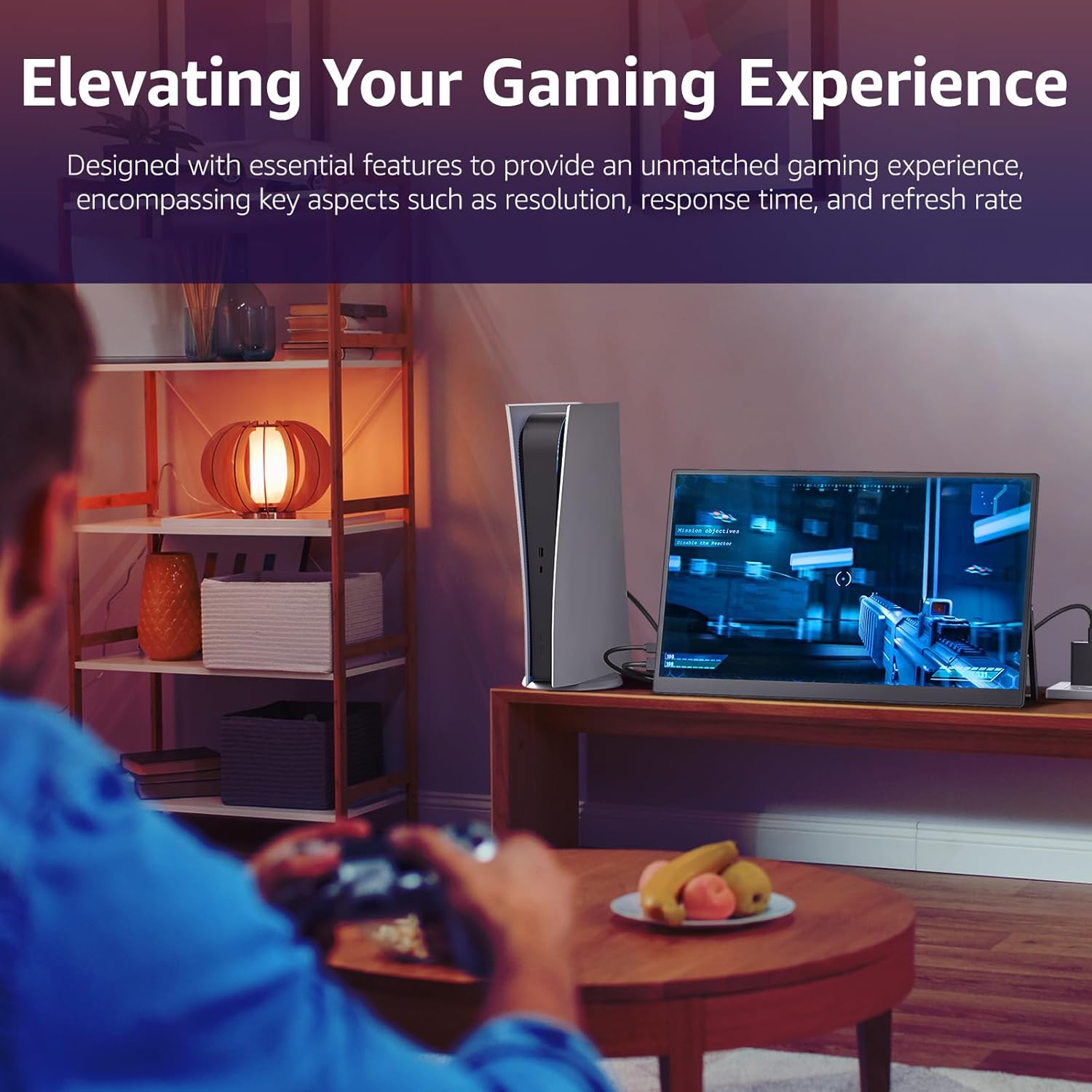 VisionOwl Monitor portátil grande de 18.5 pulgadas, pantalla de juegos de computadora 100Hz 120% sRGB FHD 1080P USB-C HDMI IPS pantalla para