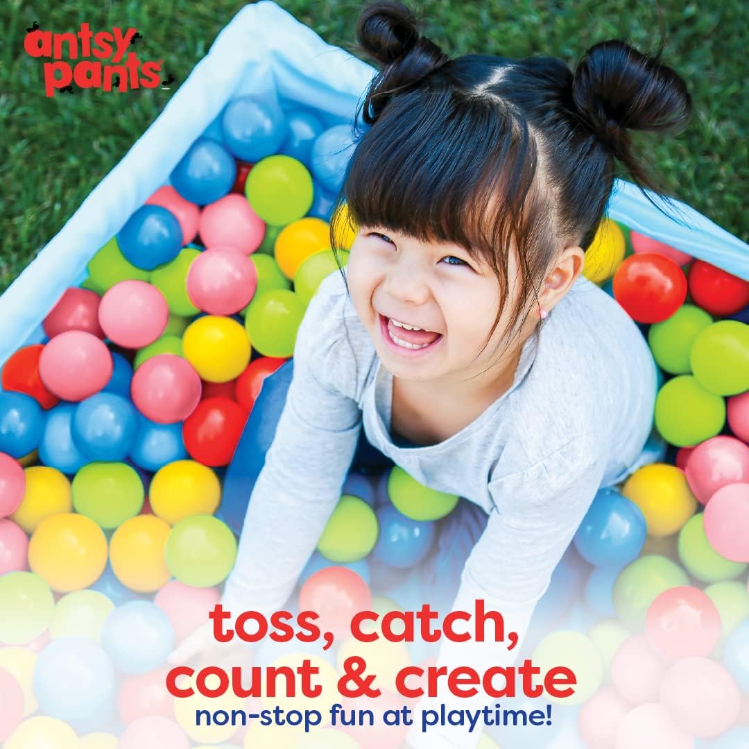 Flybar Pantalones Antsy  Pelotas para pozo de bolas, pozo de pelotas para niños pequeños de 1 a 3 años, materiales no tóxicos, ligeros, 5 colores,