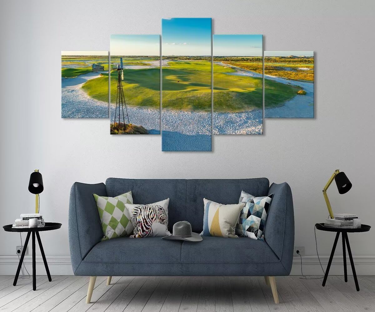 Streamsong – Arte de pared de campo negro de noveno agujero para sala de estar, dormitorio, baño, decoración del hogar, campos de golf, pósteres