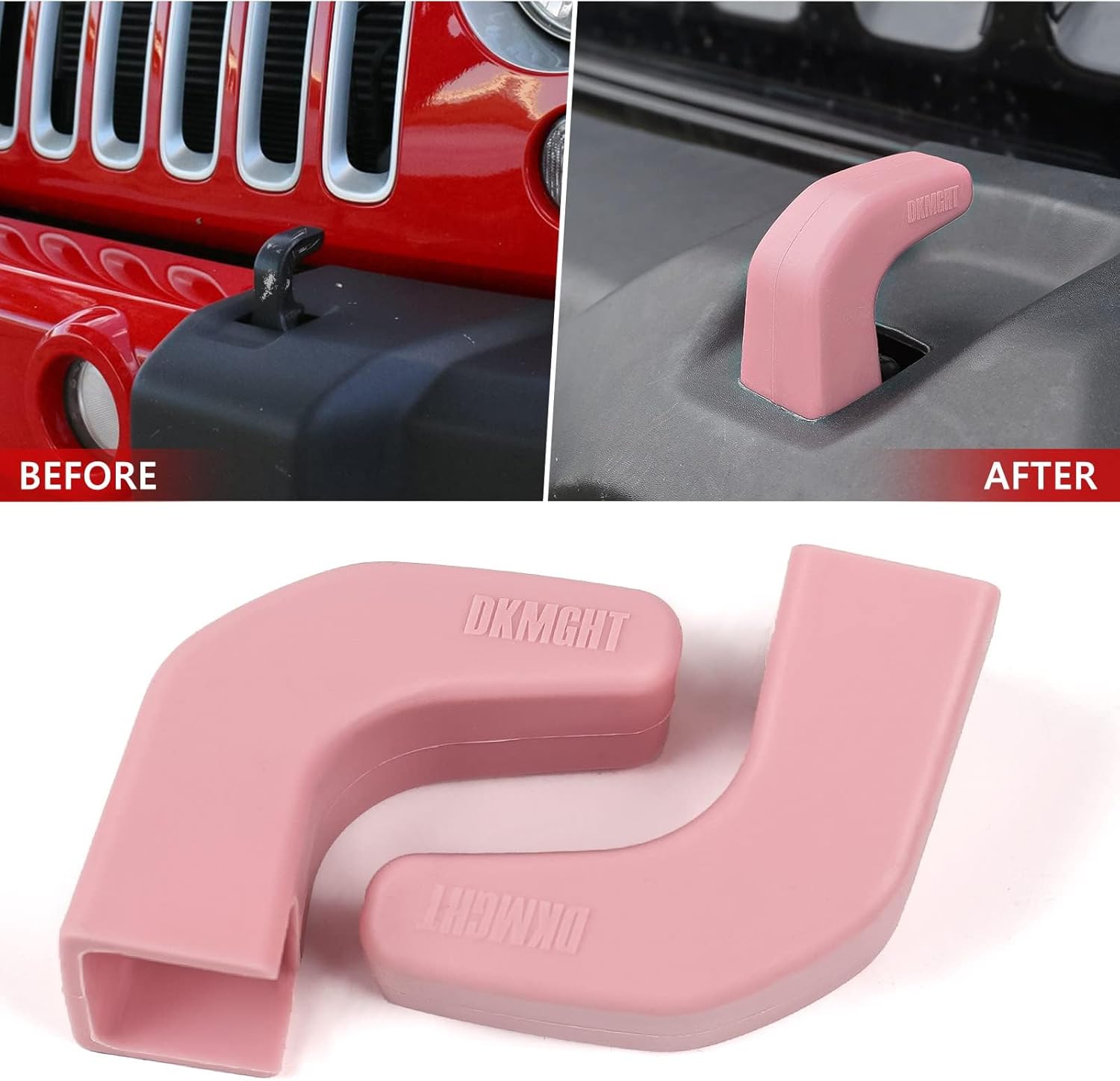 Cubiertas de gancho de remolque de parachoques de fábrica para Jeep Wrangler JK JL Gladiator TJ, protector de gancho de remolque rosa Jeep Wrangler