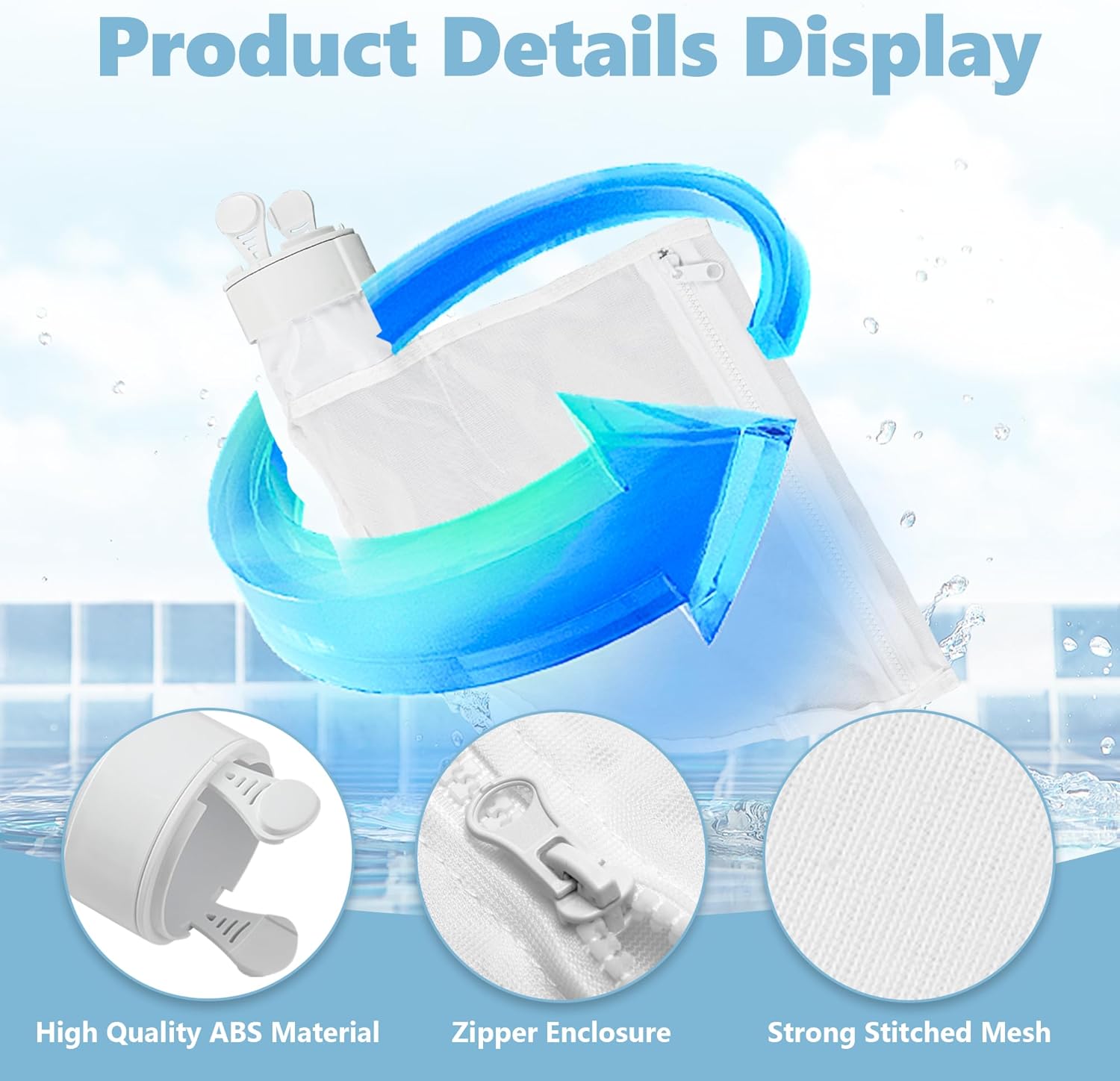 Bolsas con cremallera de repuesto para Polaris 280, 480 bolsas de filtro multiusos para limpiador de piscinas K13 K16 (paquete de 2)