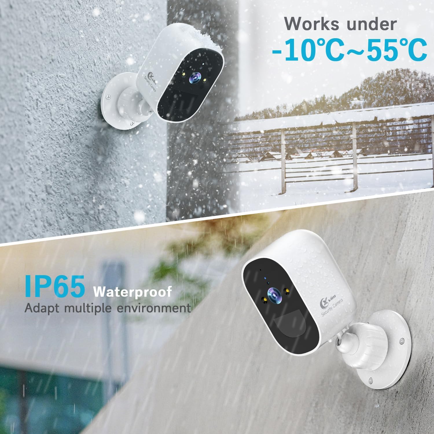 XVIM Cámara de seguridad inalámbrica de 4 MP para exteriores, cámara de seguridad para el hogar con batería de 2.5 K con visión nocturna de foco,