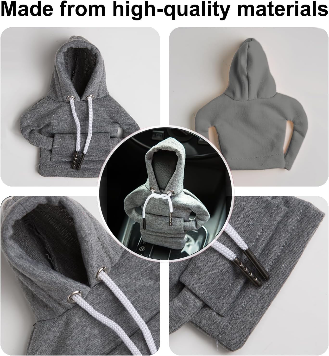Sudadera con capucha para palanca de cambios de automóvil, 2 unidades, sudadera con capucha divertida para cambio de marchas, accesorios interiores