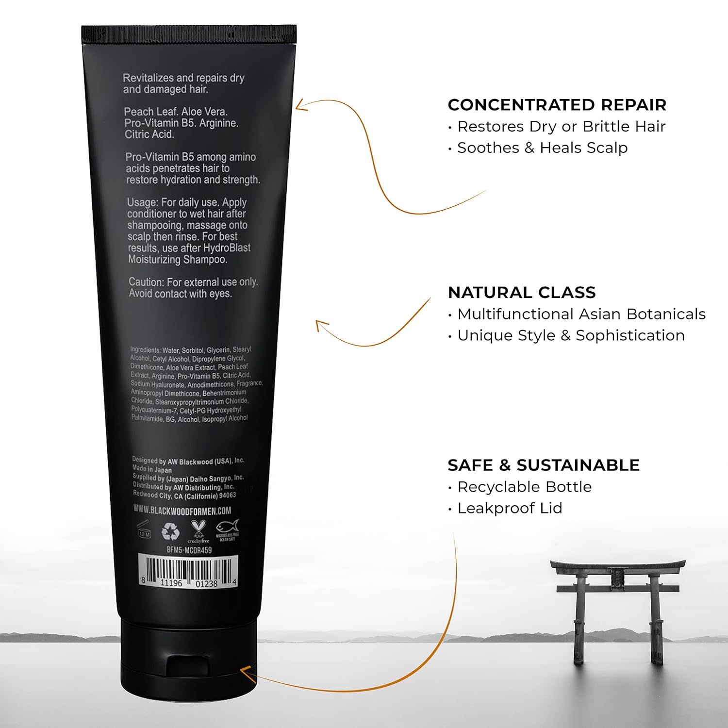 BLACKWOOD FOR MEN Paquete de cuidado del cabello Champú Hidratante Hydroblast (17 oz), Acondicionador Hidratante HydroBlast (4.59 oz), y masajeador
