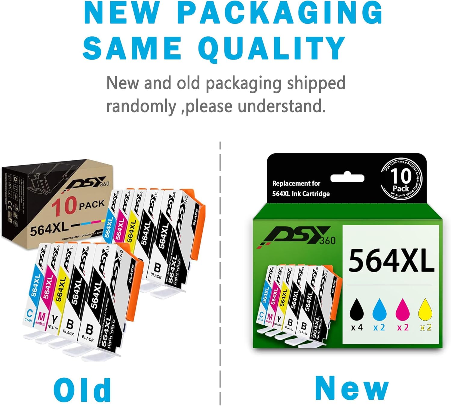 Juego de cartuchos de tinta 564XL 564XL compatibles de alto rendimiento  Paquete de 10 cartuchos de tinta de repuesto 564XL para HP 564XL uso con