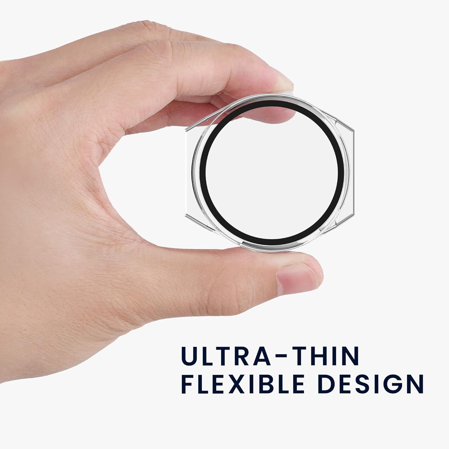 kwmobile Funda compatible con Huawei Watch GT3 Pro (1.811 in) Fundas – 2 x vidrio templado con marco de plástico – NegroTransparente