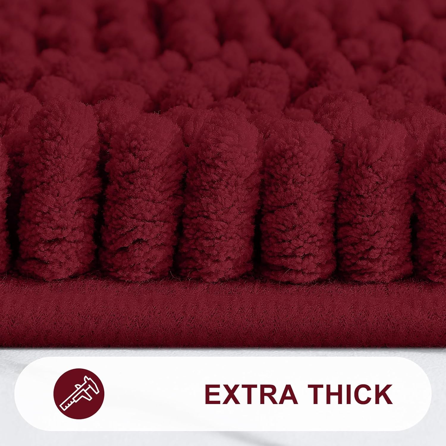 Grandaily Alfombras de baño de felpilla a rayas de 60 x 24 pulgadas, extra gruesas y absorbentes, antideslizantes, de felpa suave, lavable a