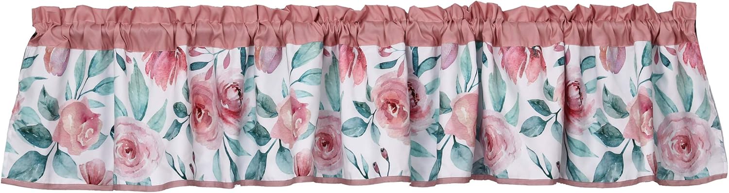 Juego de ropa de cama de 4 piezas para cuna de cisne rosa rosa con temática de cisne floral, 1 edredón, 1 falda, 1 sábana bajera, 1 cenefa de