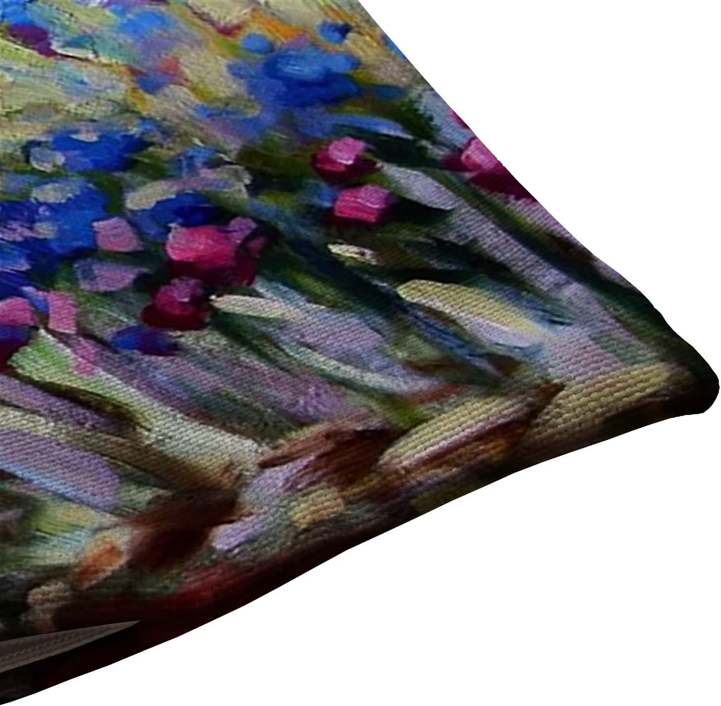 Monet Painting – Funda de cojín decorativa de lino y algodón para sofá, cama, 12 x 20 pulgadas