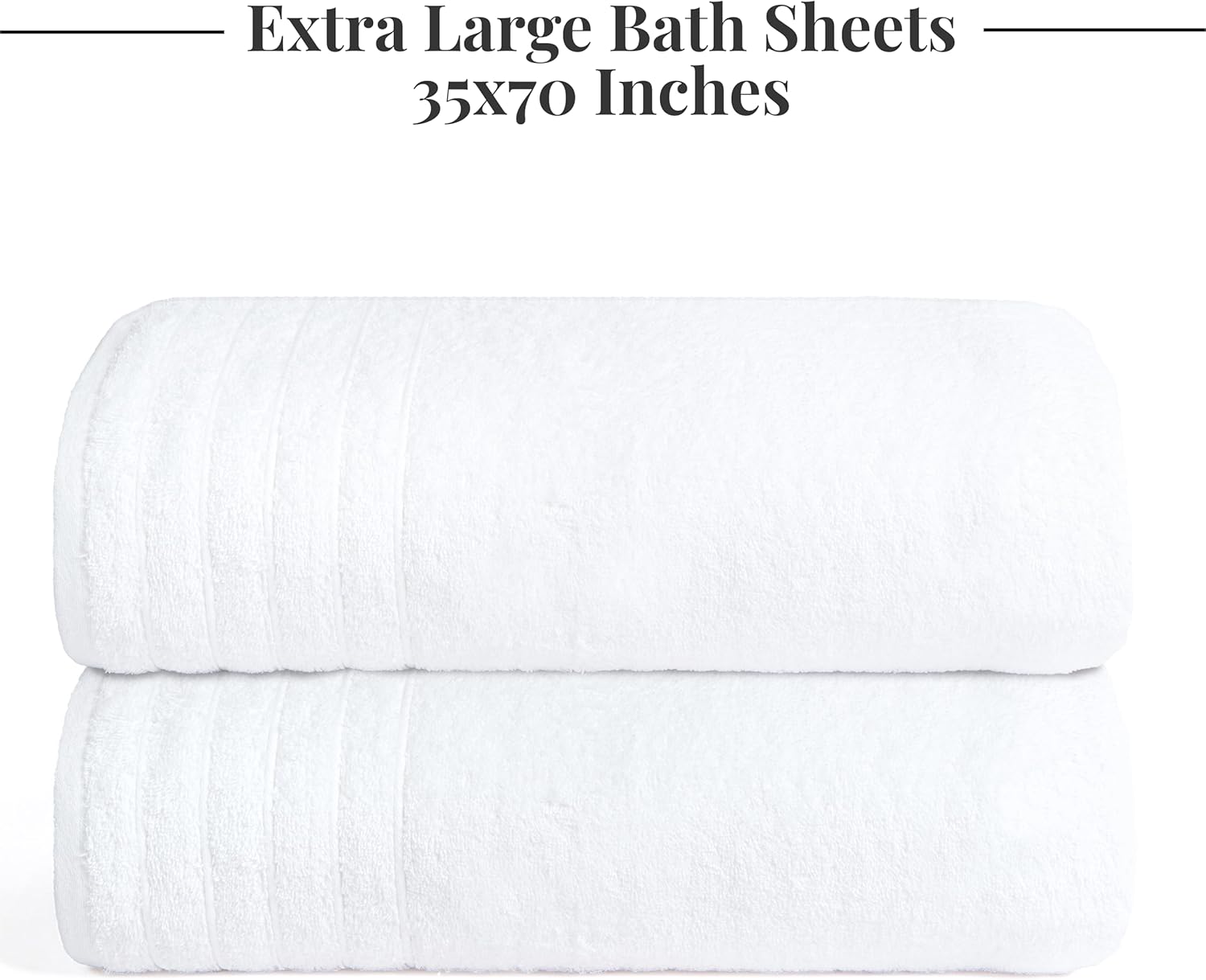 Tens Towels Paquete de 2 toallas de baño extragrandes de 35 x 70 pulgadas, 100% algodón, más grandes y ligeras, más rápidas de secar, súper suaves y