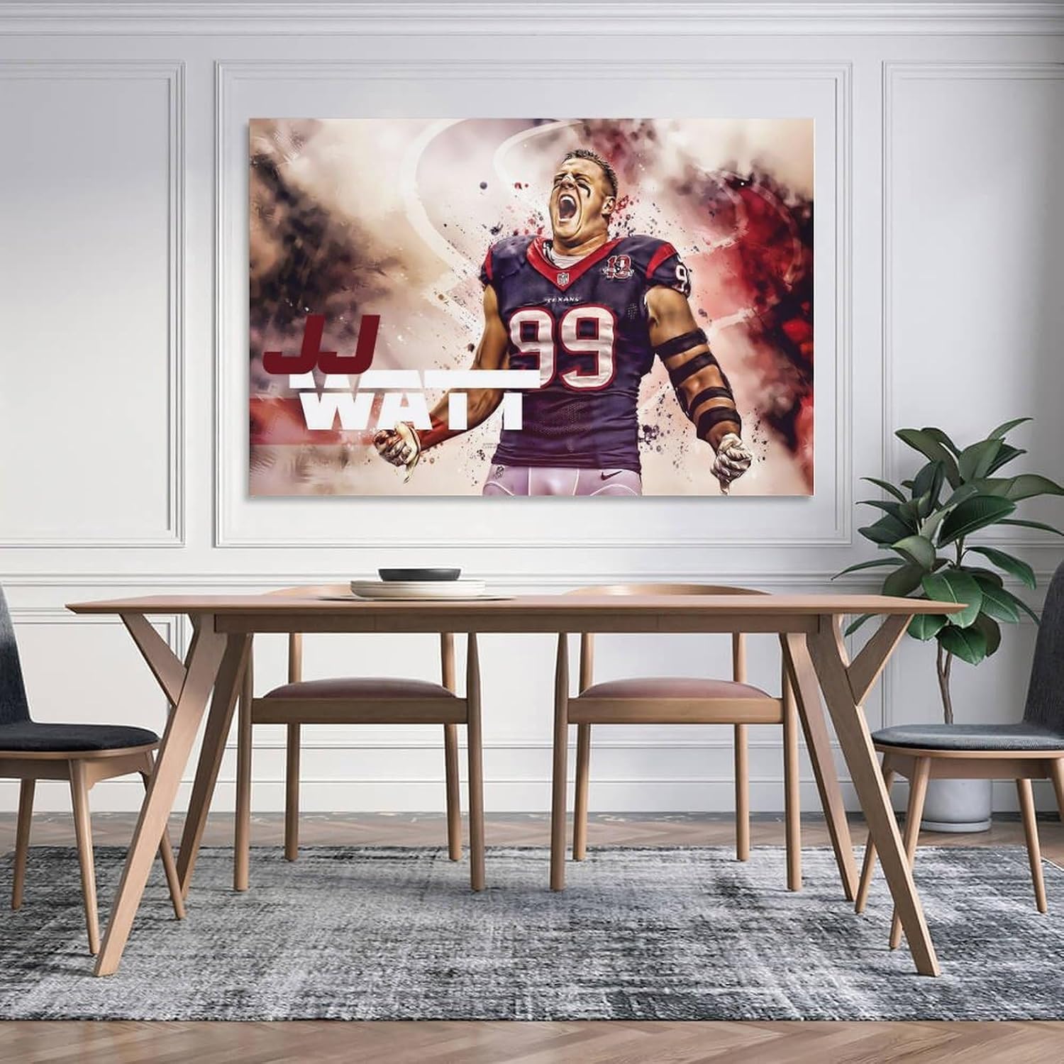 ANDUI Póster de JJ Watt DT Muscle Defender Rising Star Wall Art Picture Painting Póster impreso en lienzo Obras de arte para dormitorio, sala de