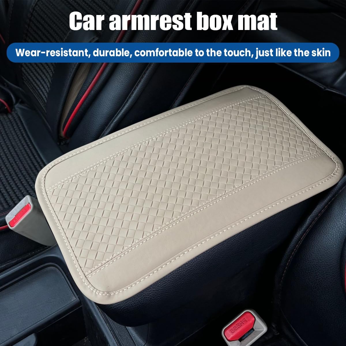 Almohadilla para consola central de automóvil, funda de cuero universal para caja de almacenamiento para reposabrazos, accesorios interiores de