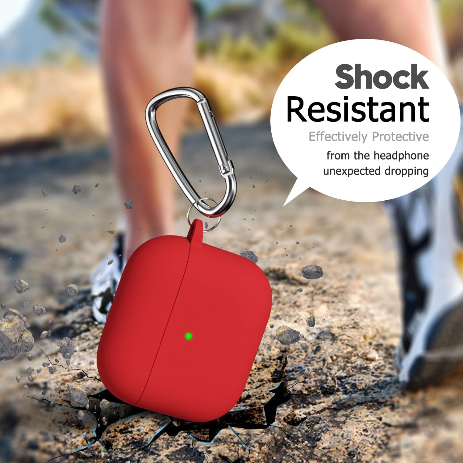 Oakxco Funda de silicona para Airpods de 3 generación 2021 con llavero, fina, delgada, suave, piel de poliuretano termoplástico de gel de goma,