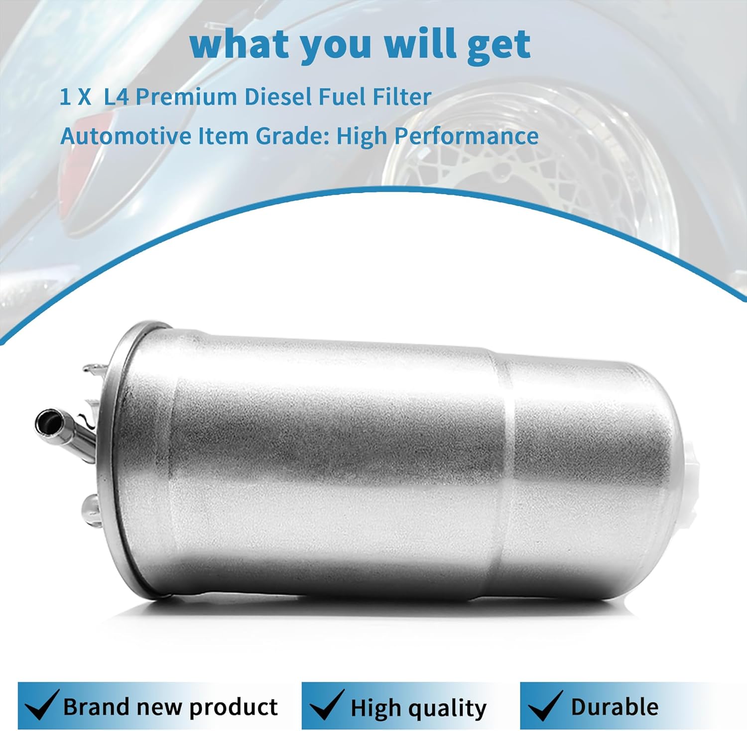OXCANO Filtro de combustible diésel L4 Premium WK8533X XF65428 compatible con motor diésel VW Beetle 1999-2006, Golf 2000-2006, Jetta 2000-2005,