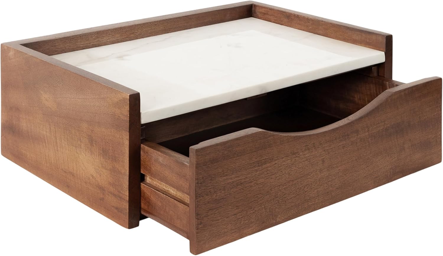 Kate and Laurel Kitt – Mesa auxiliar flotante moderna con cajón de almacenamiento para uso como mesita de noche de dormitorio, 18 x 12 x 7 pulgadas,