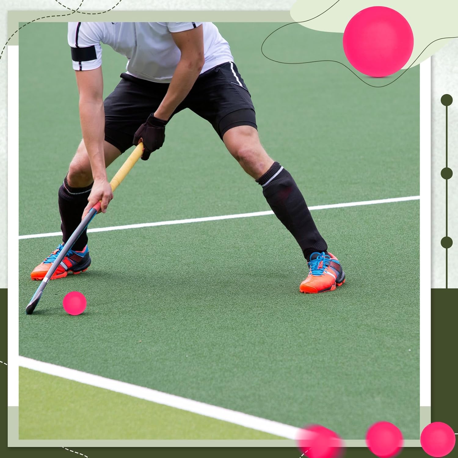Liliful Bolas de hockey callejero a granel, juego de hockey sobre césped, bolas de rodillo, bolas de hockey de PVC de calidad, diseño de rebote