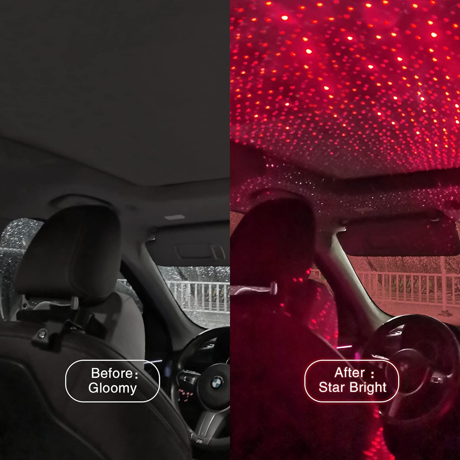 Proyector de luz nocturna de estrellas, accesorios de automóvil para mujeres y hombres, luces LED románticas para automóvil, luces interiores
