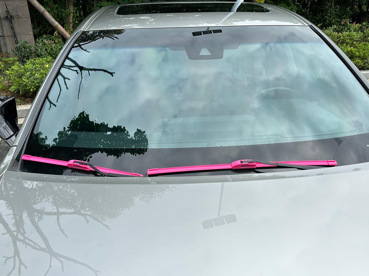 CJPPPZIW Limpiaparabrisas de repuesto automático de alta calidad de 16 + 16 pulgadas, color rosa, piezas de automóvil fáciles de instalar (juego de