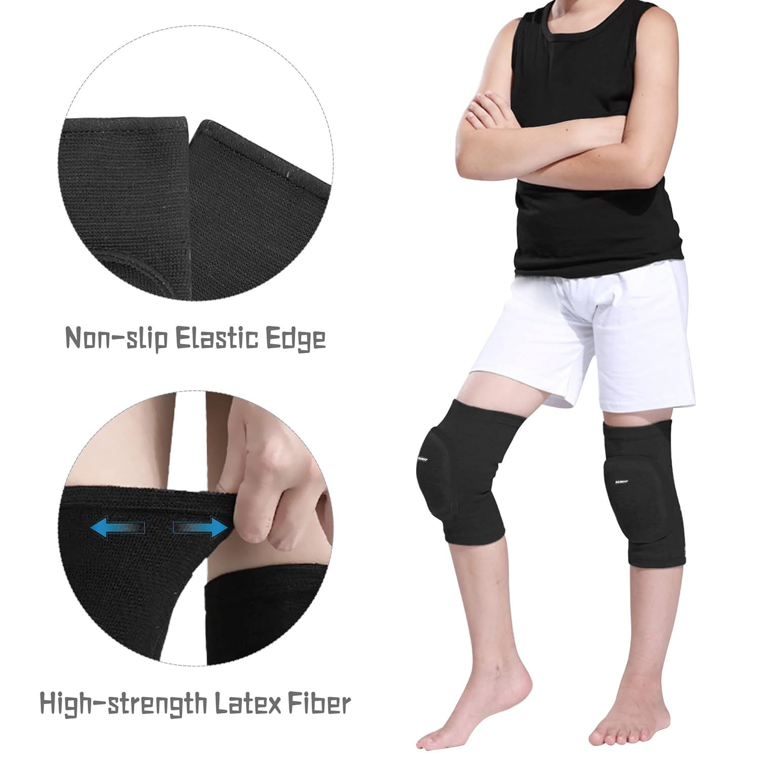 YEEKORO – Rodilleras para niños con almohadillas gruesas, manga de soporte, calentador de rodilla, accesorio protector para niños para correr,