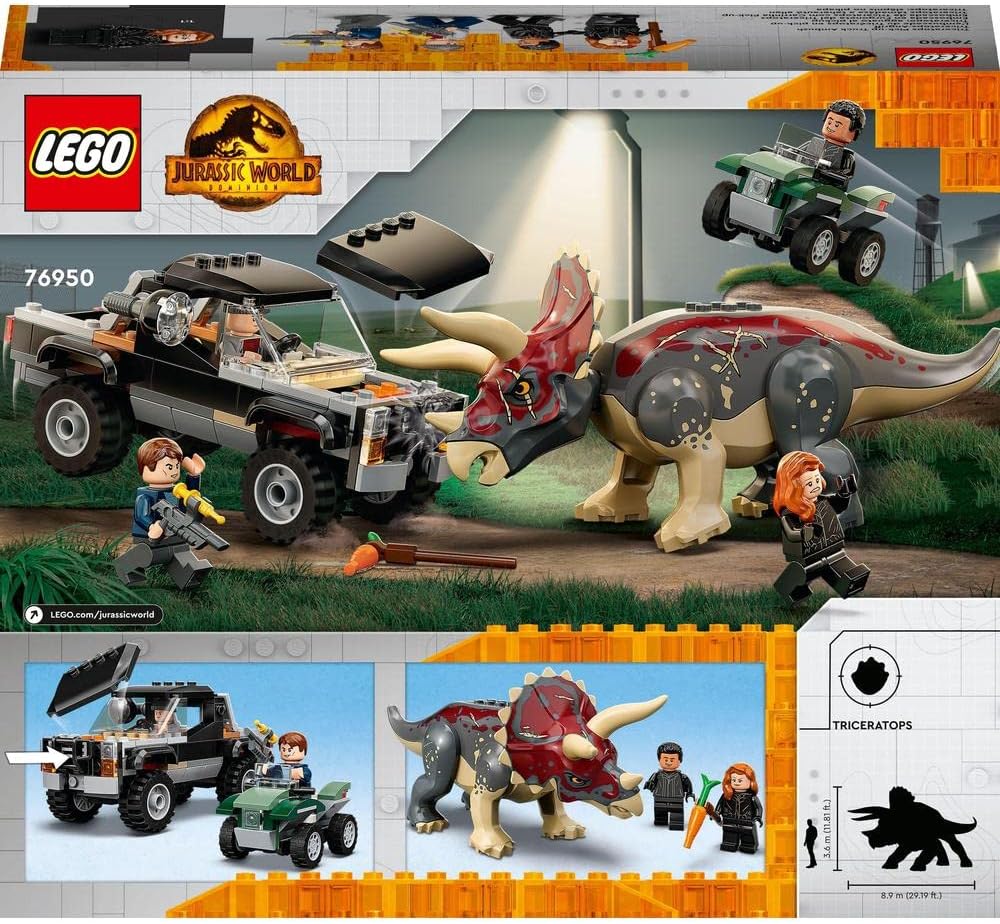 LEGO Jurassic World 76950 Triceratops Truck Attack
