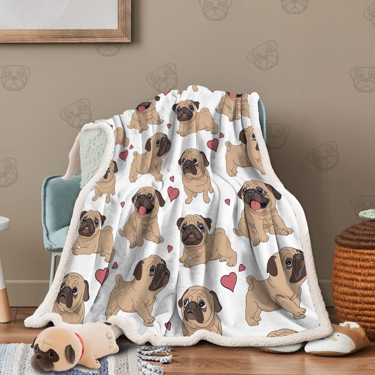 Sleepwish Pug Frazadas y Mantas