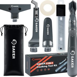Saker Kit de herramientas de calafateo 4 en 1, herramienta de acabado de sellador de aluminio, herramienta de acabado de lechada, removedor de Saker Kit de herramientas de calafateo 4 en 1, herramienta de acabado de sellador de aluminio, herramienta de acabado de lechada, removedor de