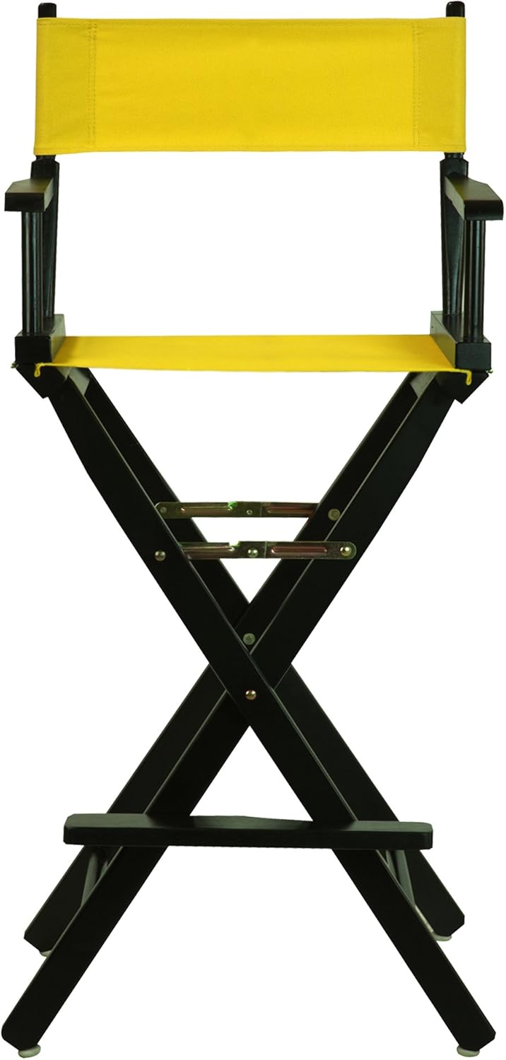 Casual Home 230-02021-34 – Silla de director de 30 in, marco negro, lona dorado, altura de barra
