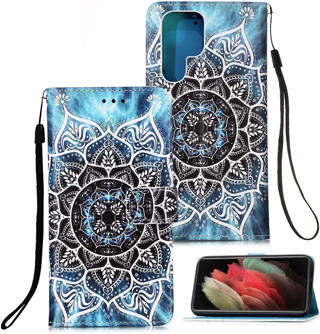 Funda para Galaxy S22 Ultra, Funda tipo cartera para Galaxy S22 Ultra, Soporte de billetera Funda protectora de piel sintética con ranuras para