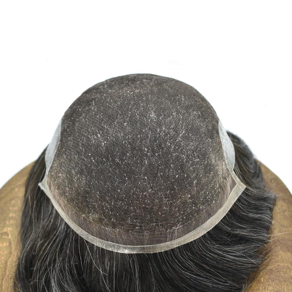 Mens Toupee Hair Piece Human Hair Replacement System For Men Soft French Lace Men Hair System Hairpieces For Men Toupee For Men Protesis Capilar