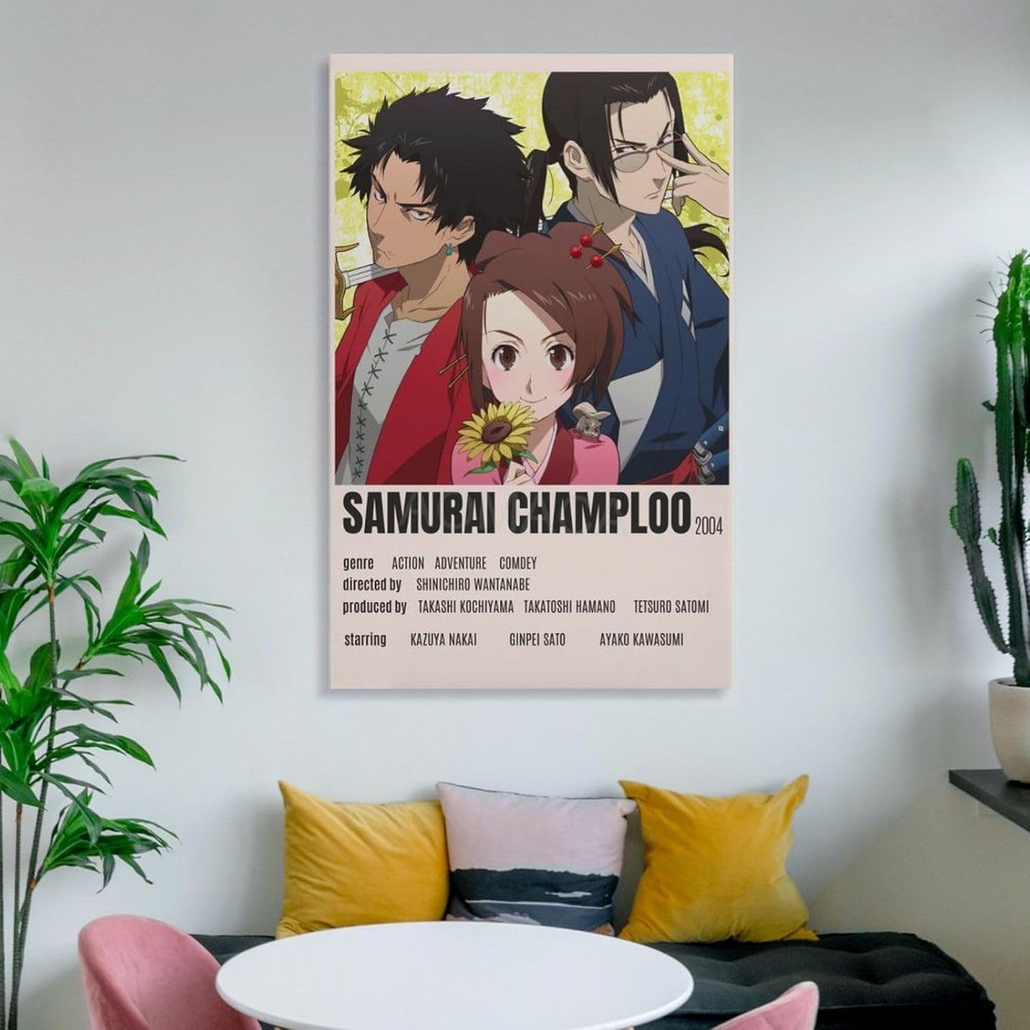 Samurai Champloo – Póster de animación (9) pintura en lienzo para decoración de dormitorio, sala de estar, 16 x 24 pulgadas (15.7 x 23.6 in), estilo