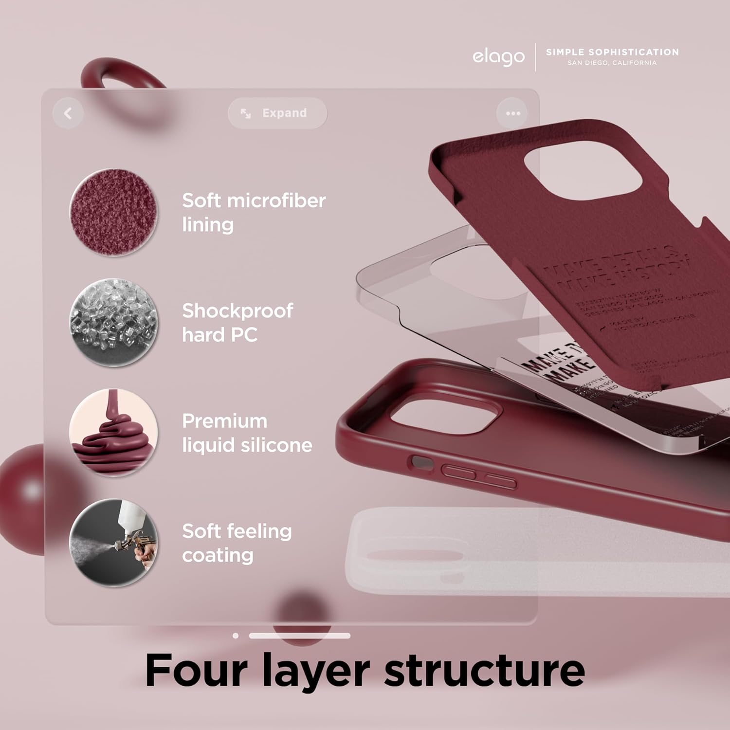 elago Compatible con iPhone 15 Plus, funda de silicona líquida, funda protectora de cuerpo completo, a prueba de golpes, funda delgada para